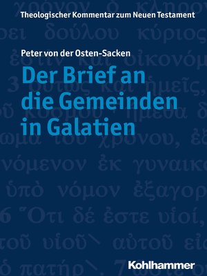cover image of Der Brief an die Gemeinden in Galatien